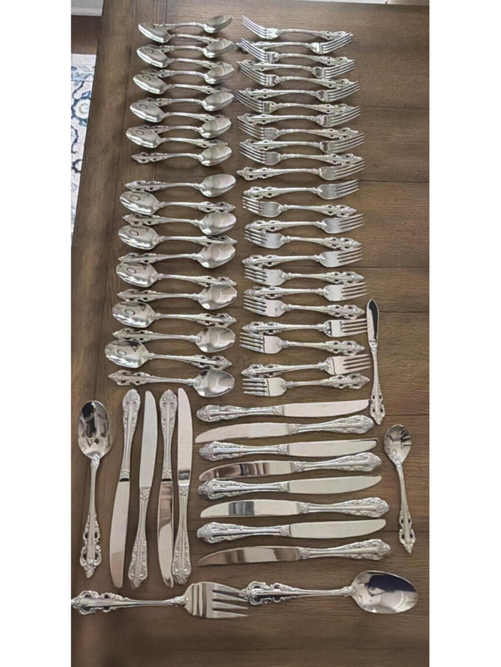 Wallace Antique Baroque 18/10 Stainless Steel Flatware Set – 64 Piece Set